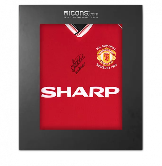 icons Lee Martin Front Signed Manchester United 1990-91 Home Shirt In Deluxe Packaging