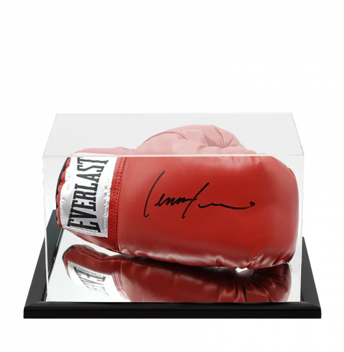 Icons Lennox Lewis Signed Everlast Red Boxing Glove In Acrylic Case