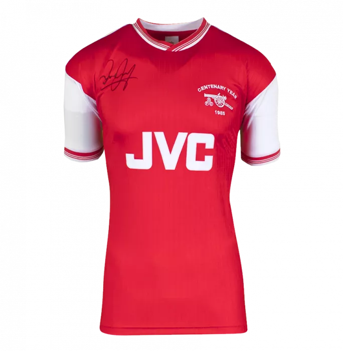 Icons Liam Brady Front Signed Arsenal Home Shirt In Hero Frame: Option 1