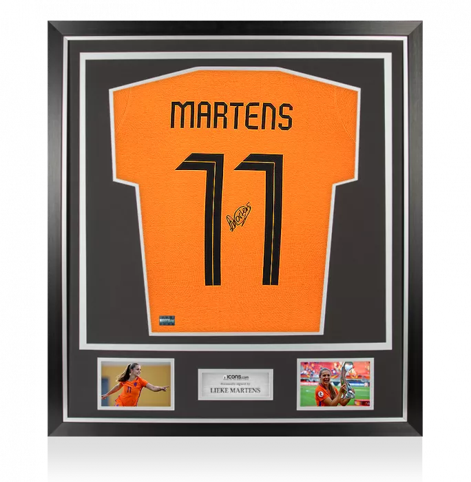 icons Lieke Martens Back Signed Netherlands T-Shirt With Fan Style Numbers In Classic Frame