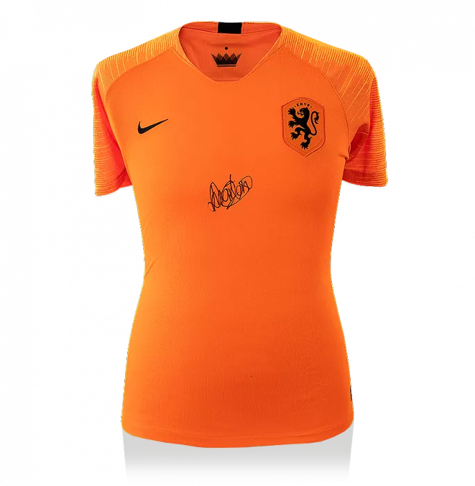 icons Lieke Martens Front Signed Netherlands 2018 Home Shirt