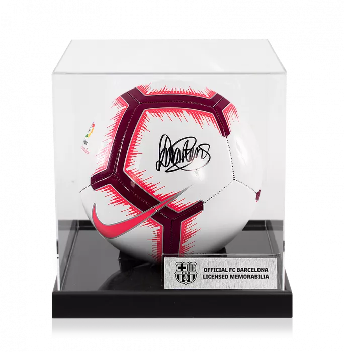 icons Lieke Martens Official FC Barcelona Signed Nike Pitch Football In Acrylic Case