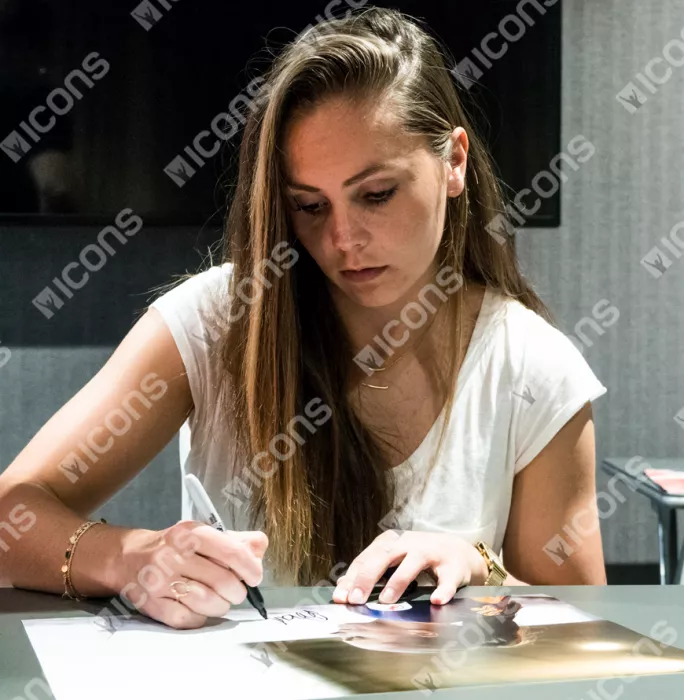 Icons Lieke Martens Signed FC Barcelona Photo In Black Wooden Frame: Dutch Sensation