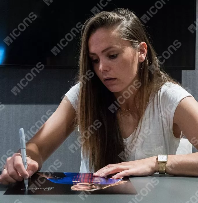 Icons Lieke Martens Signed FC Barcelona Photo In Black Wooden Frame: In Action