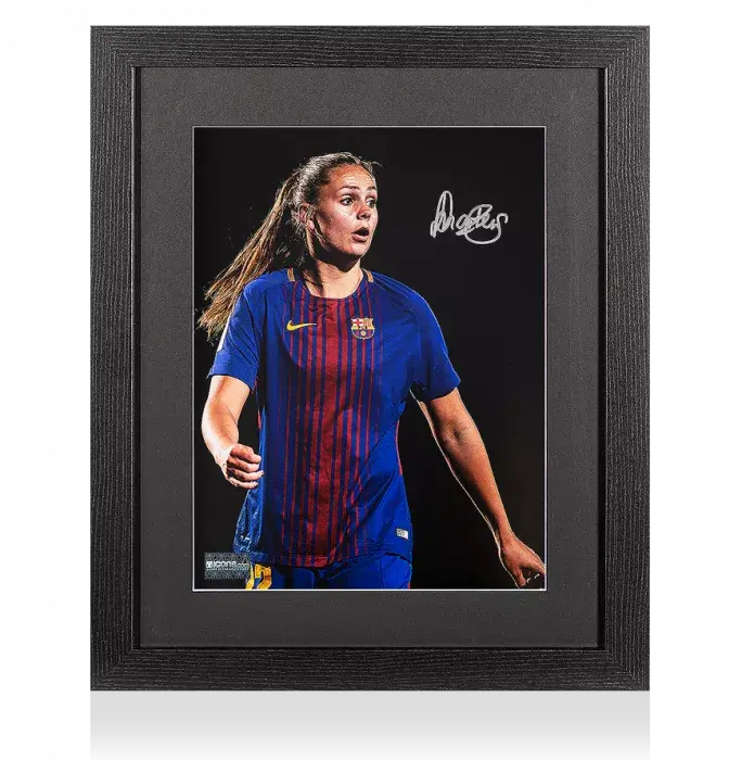 icons Lieke Martens Signed FC Barcelona Photo In Black Wooden Frame: In Action