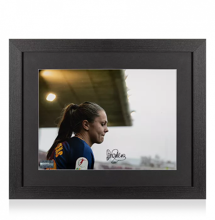 icons Lieke Martens Signed FC Barcelona Photo In Black Wooden Frame: Dutch Sensation