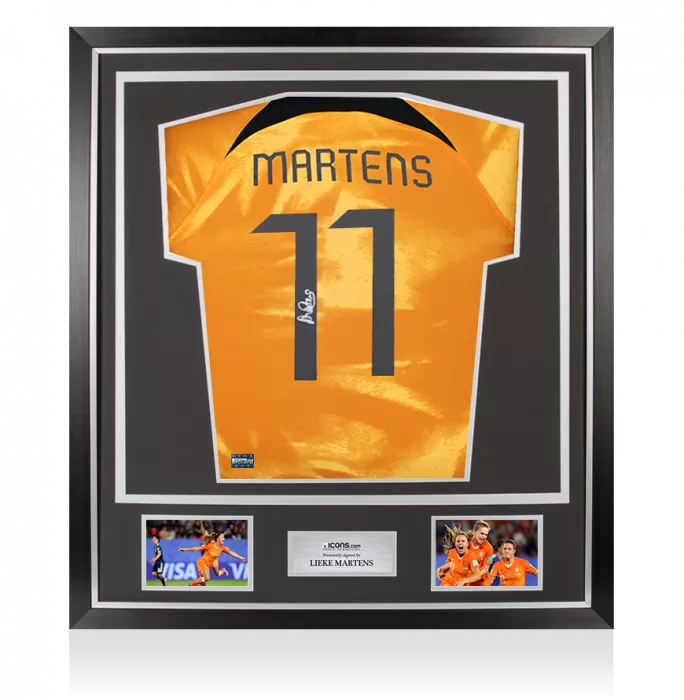 icons Lieke Martens Signed Netherlands 2022-23 Home Shirt In Classic Frame