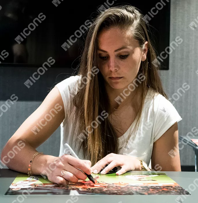 Icons Lieke Martens Signed Netherlands Photo In Black Wooden Frame: FIFA World Cup Qualifier Goal Vs Switzerland