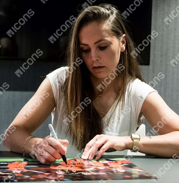 Icons Lieke Martens Signed Netherlands Photo In Black Wooden Frame: UEFA Women’s EURO 2017 Semi-Final Victory Vs England