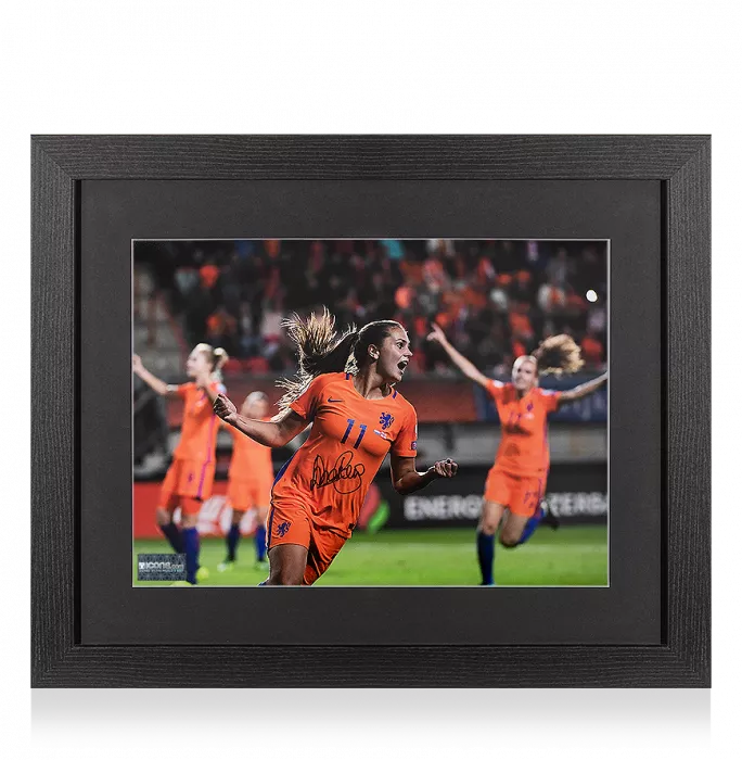 Icons Lieke Martens Signed Netherlands Photo In Black Wooden Frame: UEFA Women’s EURO 2017 Semi-Final Victory Vs England