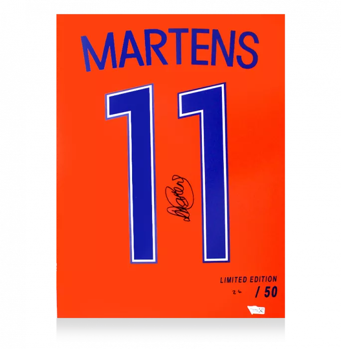 Icons Lieke Martens Signed Netherlands Shirt Print In Black Wooden Frame: Limited Edition 'Martens 11'