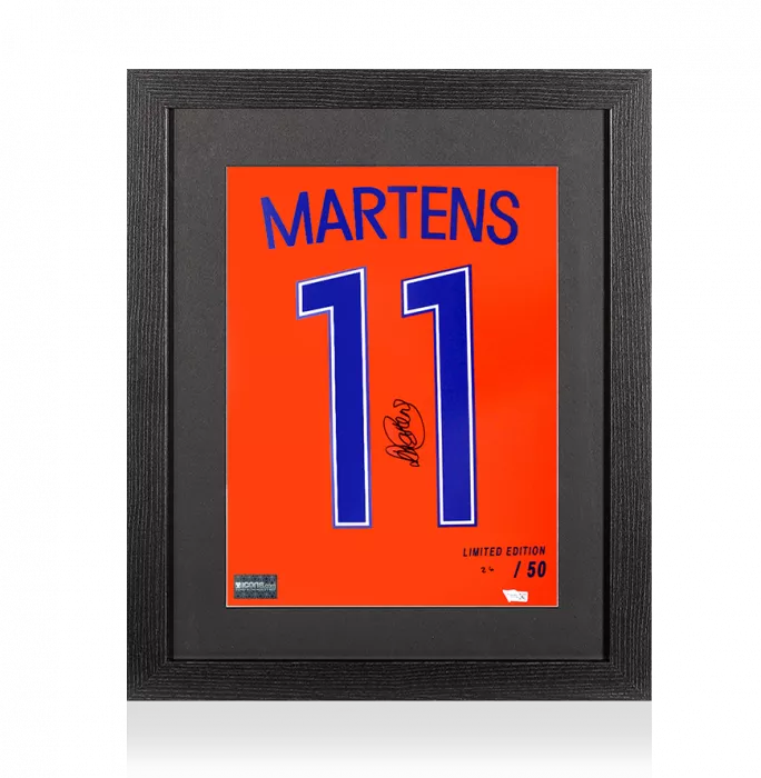 icons Lieke Martens Signed Netherlands Shirt Print In Black Wooden Frame: Limited Edition 'Martens 11'