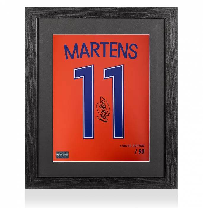 icons Lieke Martens Signed Netherlands Shirt Print In Black Wooden Frame: Limited Edition 'Martens 11'