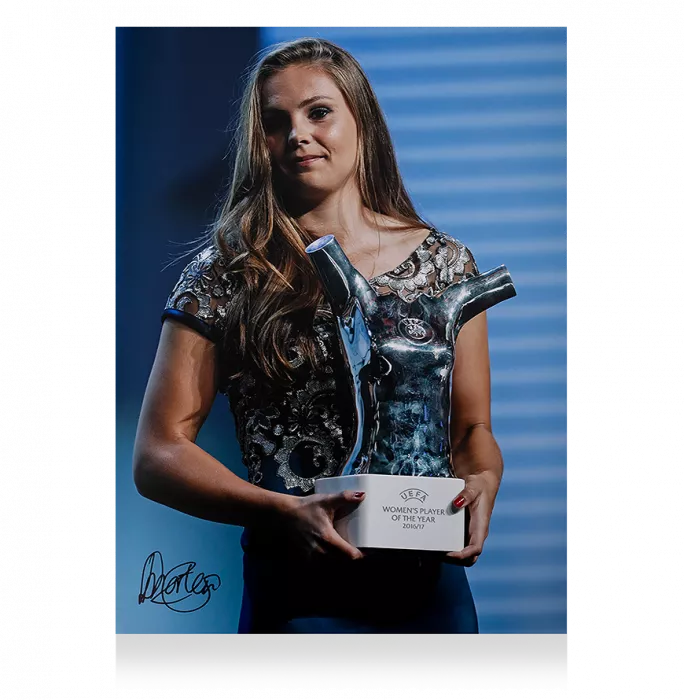 Icons Lieke Martens Signed Photo In Premium Photo Frame: UEFA Women's Player Of The Year 2016-17