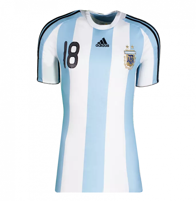 Icons Lionel Messi Back Signed Argentina 2007-09 Home Shirt In Classic Frame