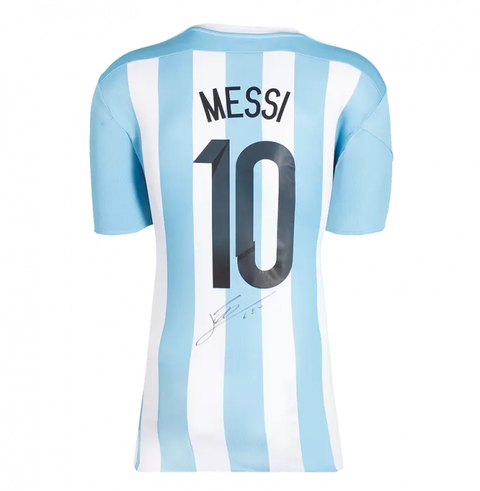 Icons Lionel Messi Back Signed Argentina 2015-16 Home Shirt In Classic Frame
