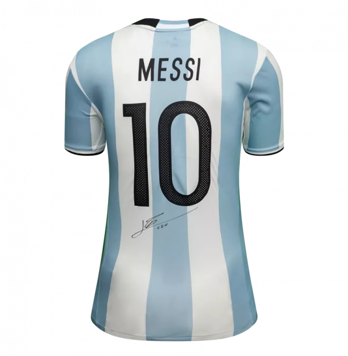 Icons Lionel Messi Back Signed Argentina 2016-17 Home Shirt In Classic Frame