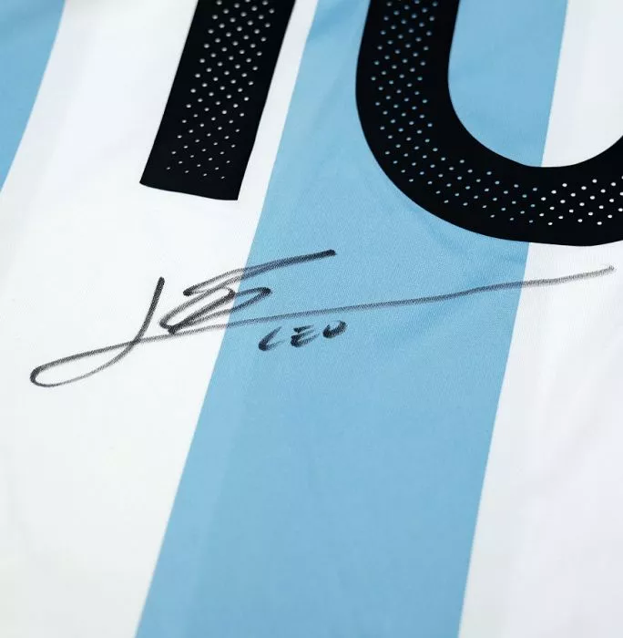 Icons Lionel Messi Back Signed Argentina 2016-17 Home Shirt In Classic Frame
