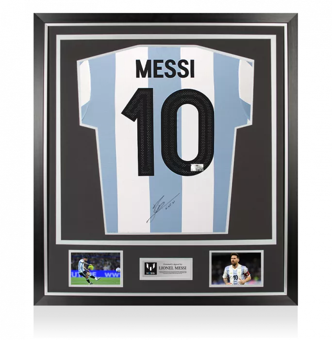 icons Lionel Messi Back Signed Argentina 2024-25 Anniversary Home Shirt In Classic Frame