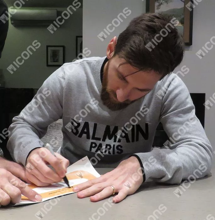 Icons Lionel Messi Back Signed FC Barcelona Home Shirt In Classic Frame: 400 La Liga Goals Special Edition