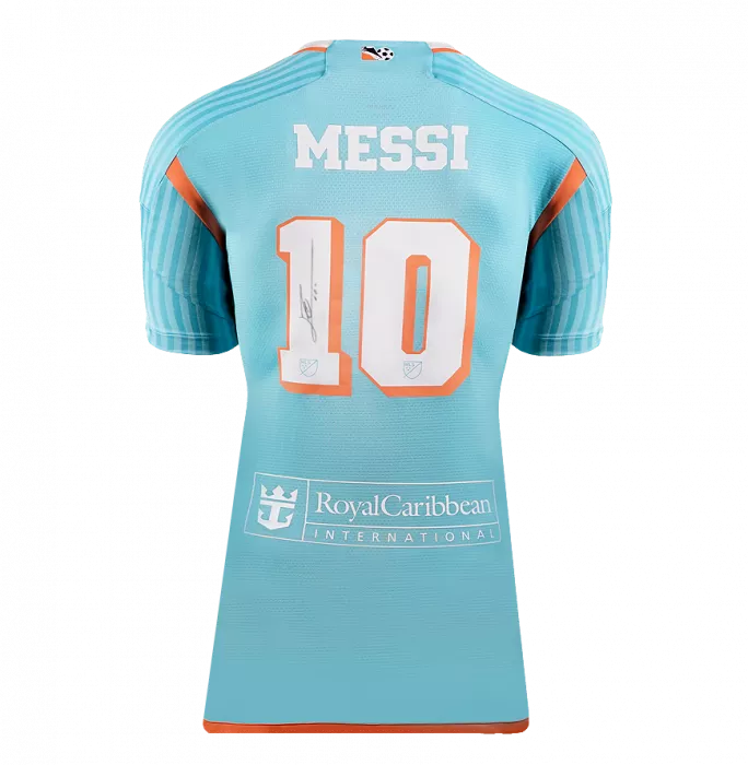 Icons Lionel Messi Back Signed Inter Miami 2024-25 Authentic Third Shirt In Hero Frame