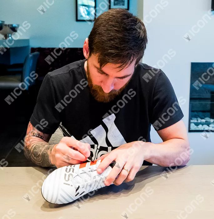 Icons Lionel Messi Neymar Jr & Luis Suarez Signed And FC Barcelona Framed Boots