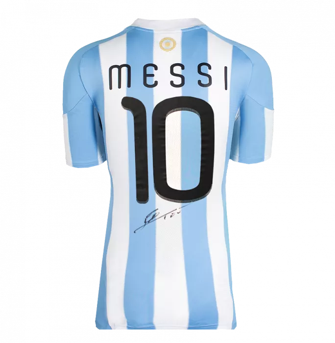 Icons Lionel Messi Official 2010 FIFA World Cup™ Back Signed And Hero Framed Argentina 2010-11 Home Shirt