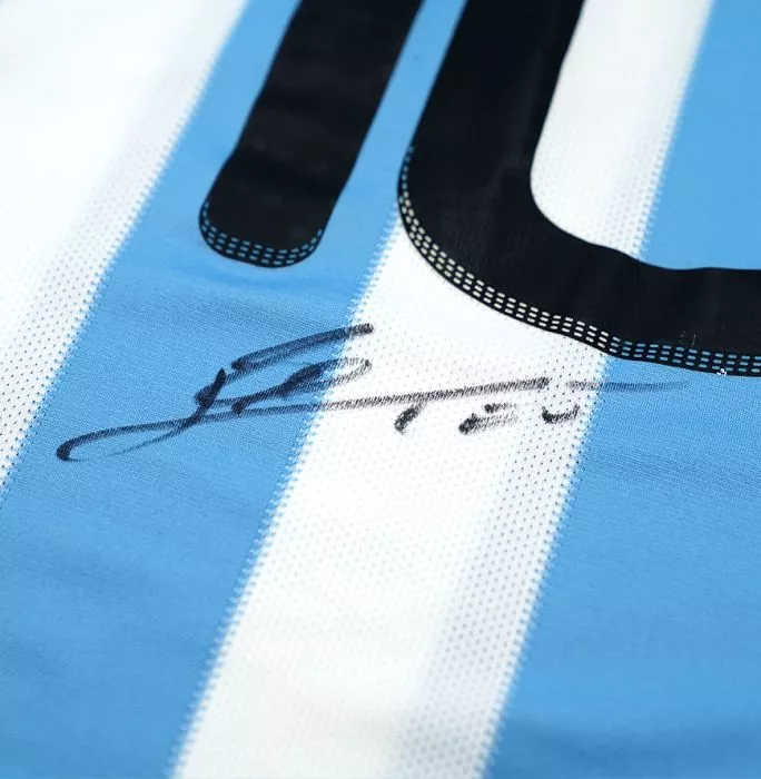 Icons Lionel Messi Official 2010 FIFA World Cup™ Back Signed And Hero Framed Argentina 2010-11 Home Shirt