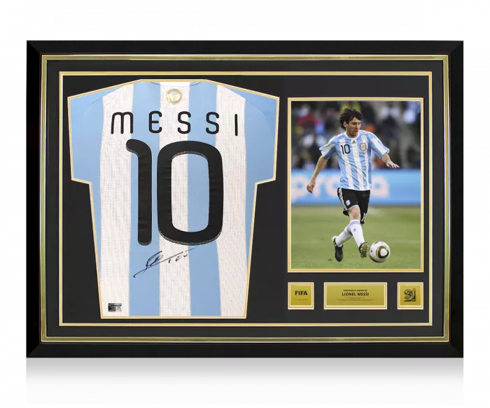 icons Lionel Messi Official 2010 FIFA World Cup™ Back Signed and Hero Framed Argentina 2010-11 Home Shirt icons Lionel Messi Official 2010 FIFA World Cup™ Back Signed and Hero Framed Argentina 2010-11 Home Shirt