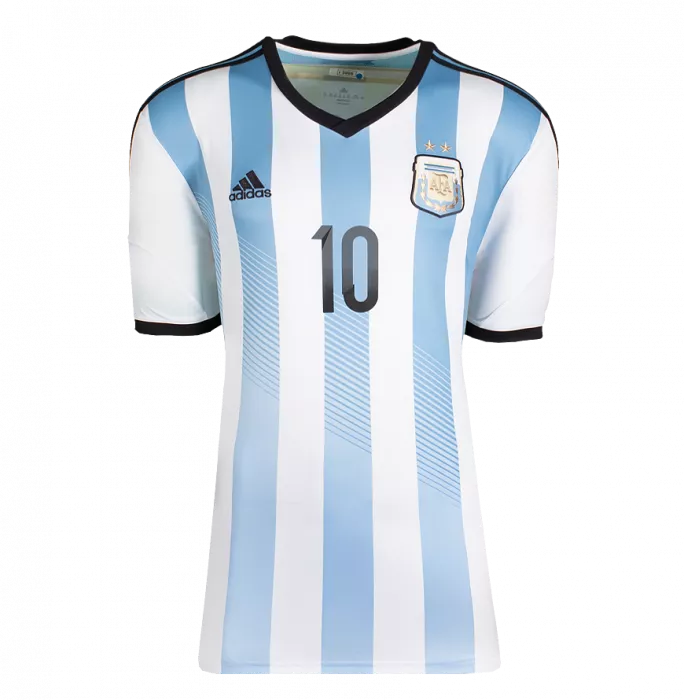 Icons Lionel Messi Official 2014 FIFA World Cup™ Back Signed And Hero Framed Argentina 2014-15 Home Shirt