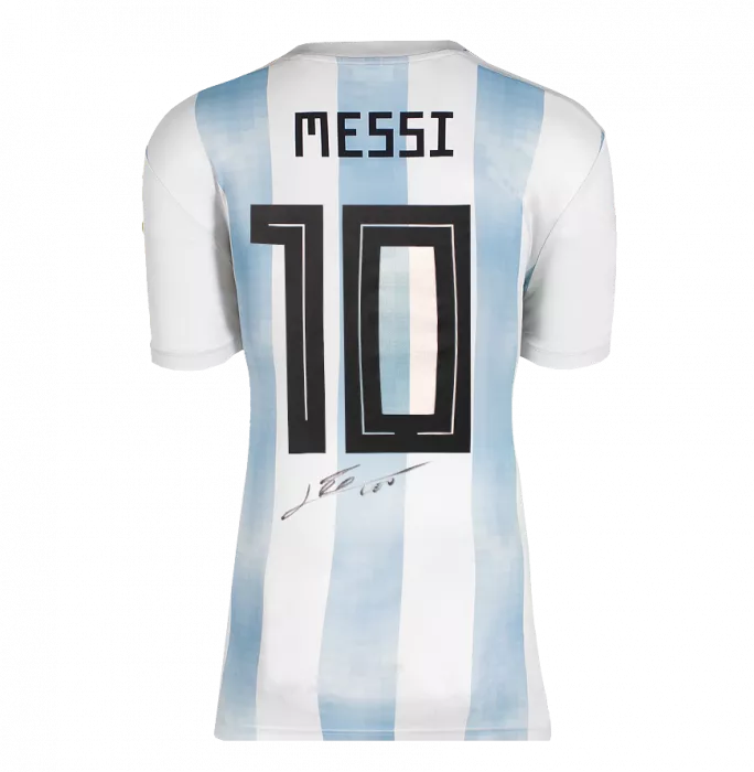 Icons Lionel Messi Official 2018 FIFA World Cup™ Back Signed And Framed Argentina 2018-19 Home Shirt