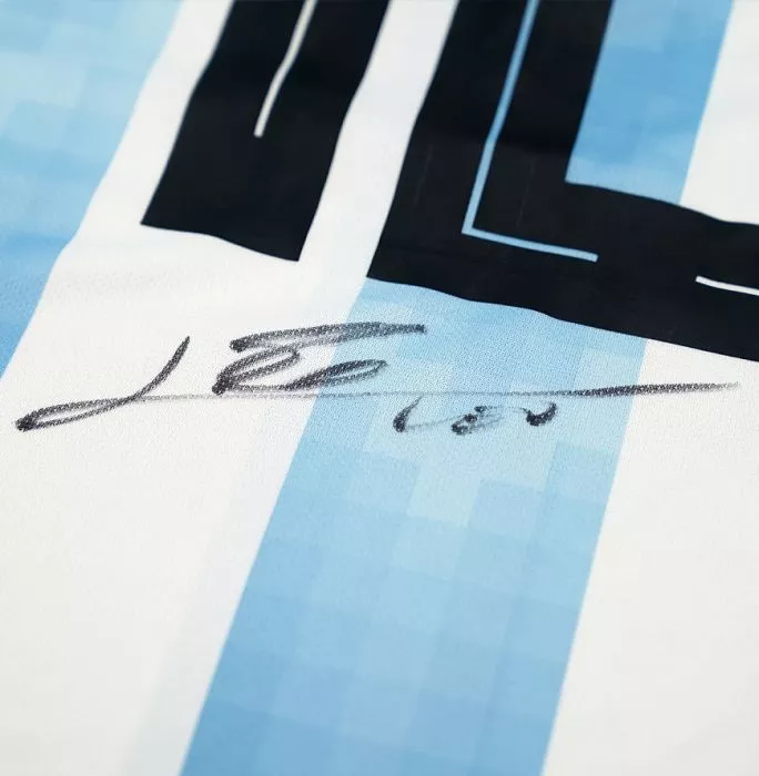 Icons Lionel Messi Official 2018 FIFA World Cup™ Back Signed And Framed Argentina 2018-19 Home Shirt