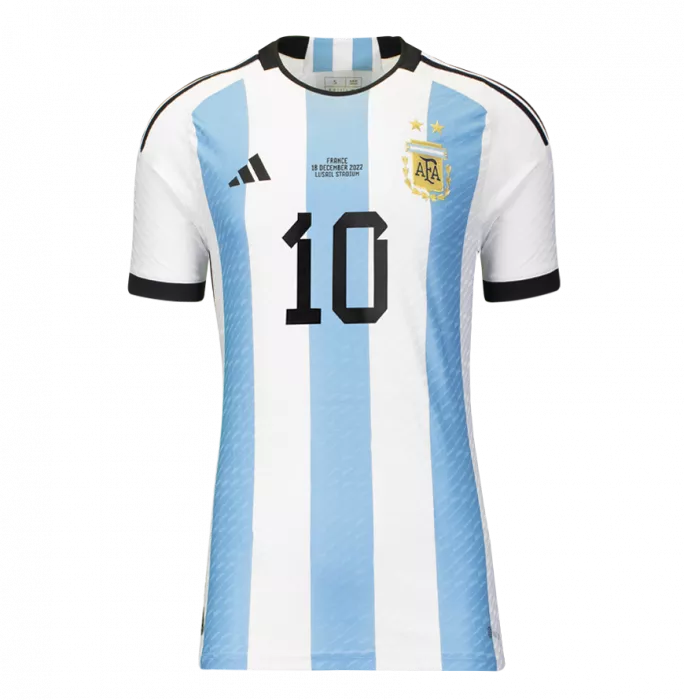 Icons Lionel Messi Official 2022 FIFA World Cup™ Back Signed And Hero Framed Argentina Match Issue 2022 Home Shirt - Manufactured In Argentina Edition