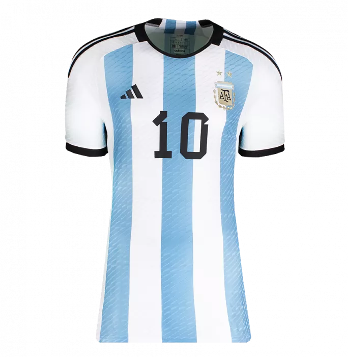 Icons Lionel Messi Official 2022 FIFA World Cup™ Back Signed And Framed Argentina Match Issue 2022 Home Shirt