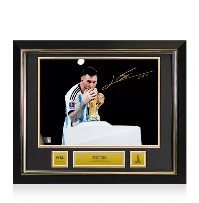 icons Lionel Messi Official 2022 FIFA World Cup™ Signed and Framed Argentina Photo: 2022 Winner