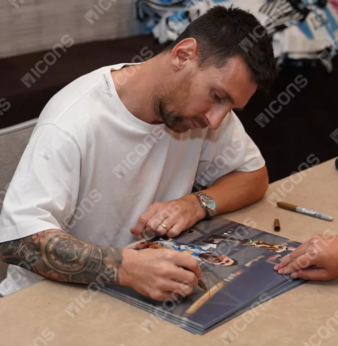 Icons Lionel Messi Official 2022 FIFA World Cup™ Signed And Framed Argentina Photo: 2022 Winner