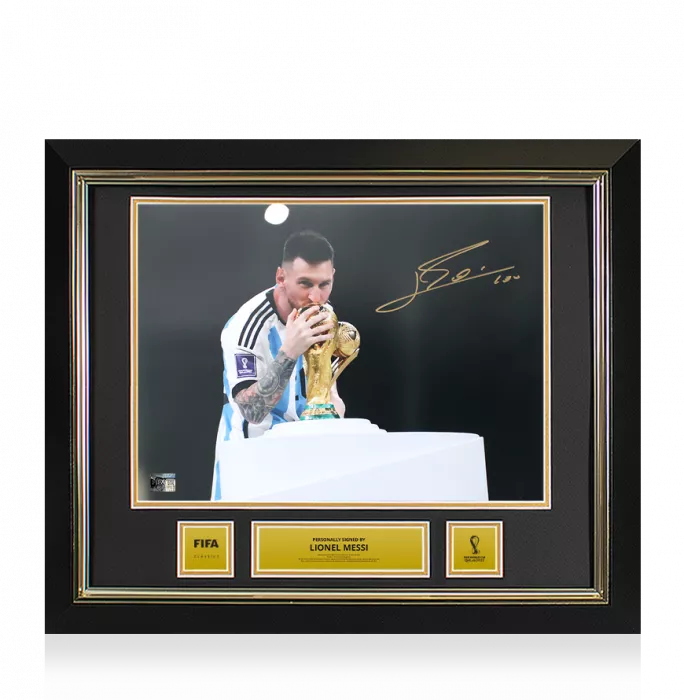 icons Lionel Messi Official 2022 FIFA World Cup™ Signed and Framed Argentina Photo: 2022 FIFA World Cup Winner