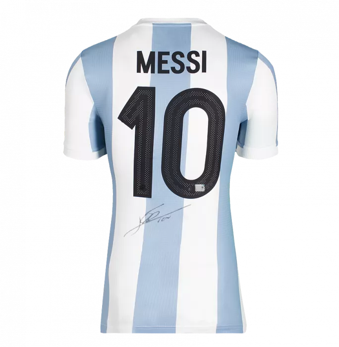 Icons Lionel Messi Official 2026 FIFA World Cup™ Back Signed And Hero Framed Argentina 2024-25 Anniversary Home Shirt