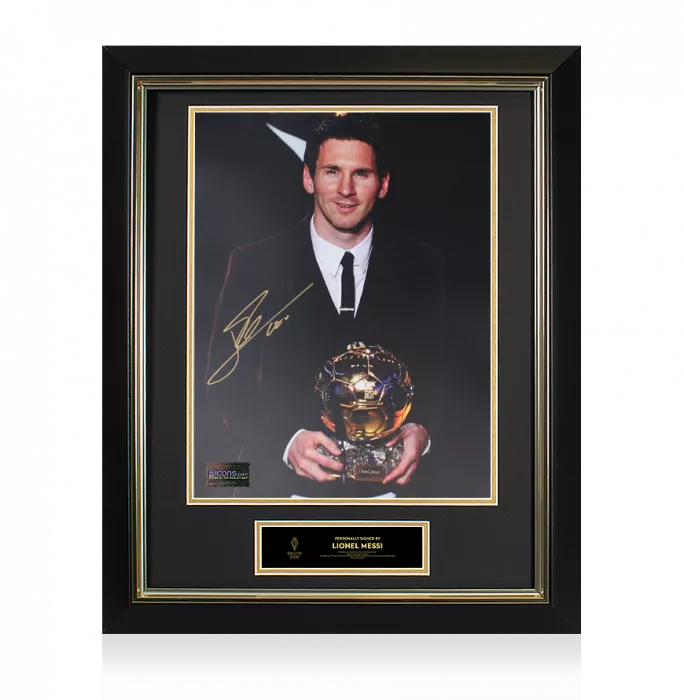 icons Lionel Messi Official Ballon d'Or™ Signed and Framed Photo: 2011 Ballon d'Or Winner