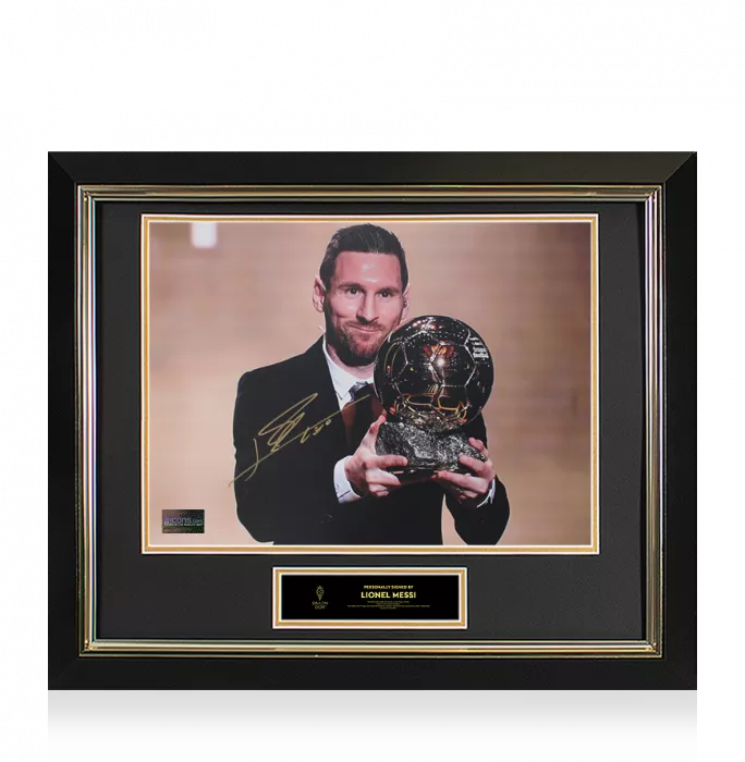 icons Lionel Messi Official Ballon d'Or™ Signed and Framed Photo: 2019 Ballon d'Or Winner