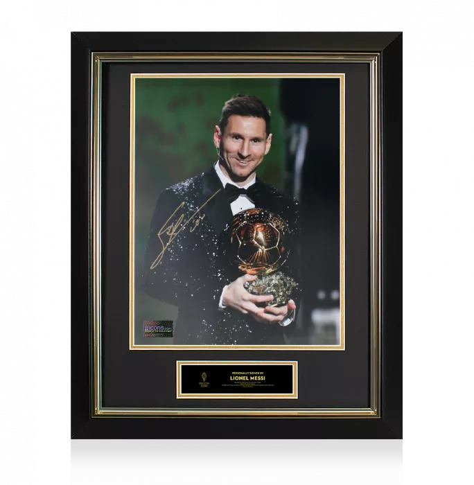 icons Lionel Messi Official Ballon d'Or™ Signed and Framed Photo: 2021 Ballon d'Or Winner