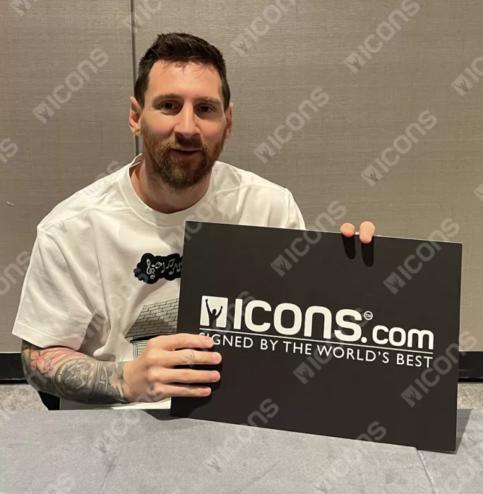 Icons Lionel Messi Official Ballon D'Or™ Signed Plaque And Photo Frame: Eight-Time Winner