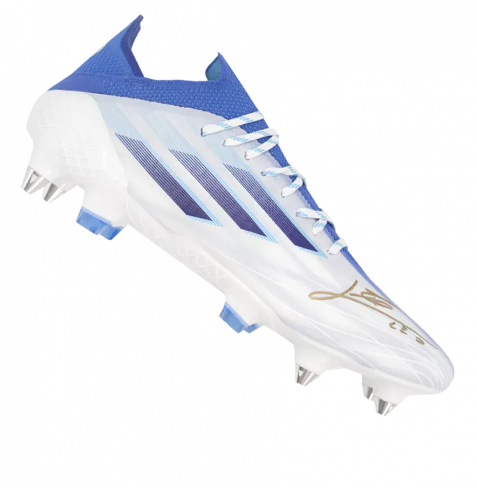 Icons Lionel Messi Official Blue And White Adidas Mens X Speedflow.1 SG Boot In Photo Acrylic Case: Option 1