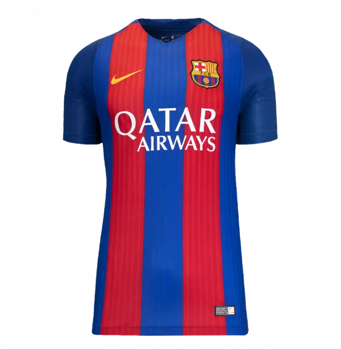 Icons Lionel Messi Official FC Barcelona Back Signed And Framed 2016-17 Home Shirt With Fan Style Numbers
