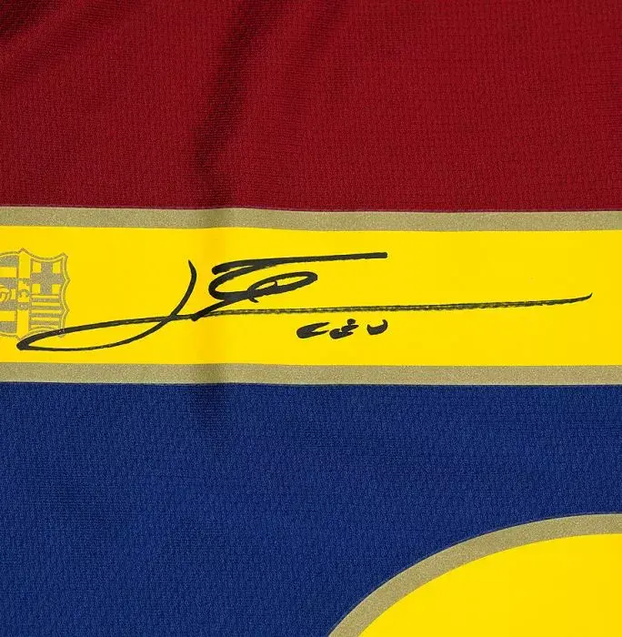 Icons Lionel Messi Official FC Barcelona Back Signed And Framed 2007-08 Home Shirt