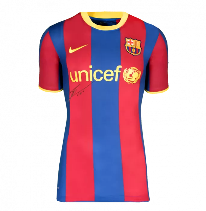Icons Lionel Messi Official FC Barcelona Front Signed And Framed 2010-11 Home Shirt