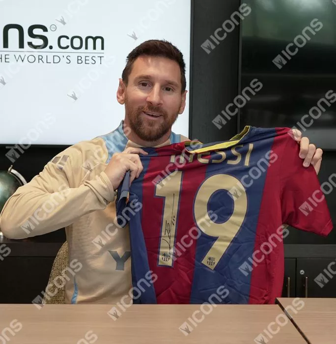 Icons Lionel Messi Official FC Barcelona Official Back Signed And Framed 2006-07 Home Shirt