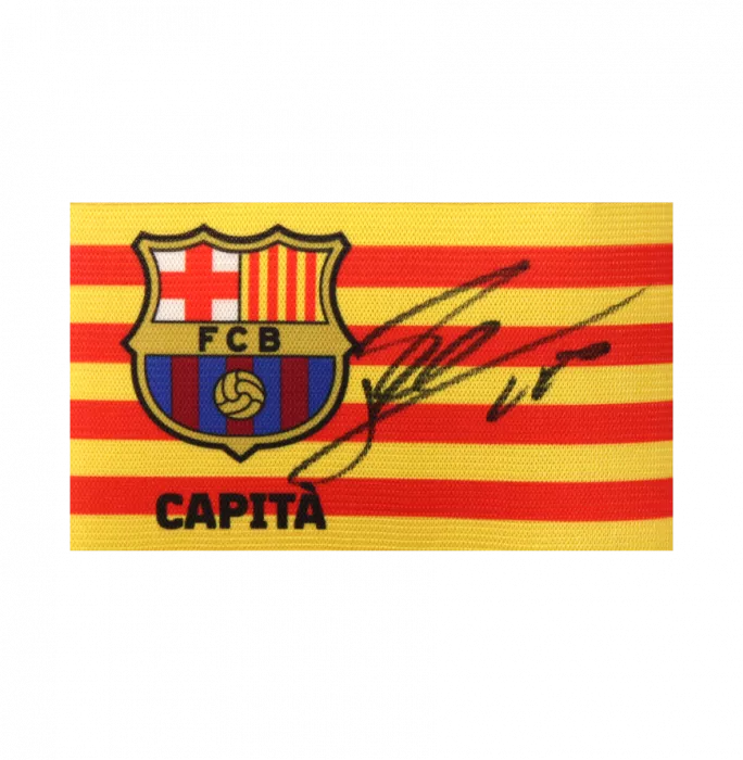 Icons Lionel Messi Official FC Barcelona Signed And Framed Captain's Armband