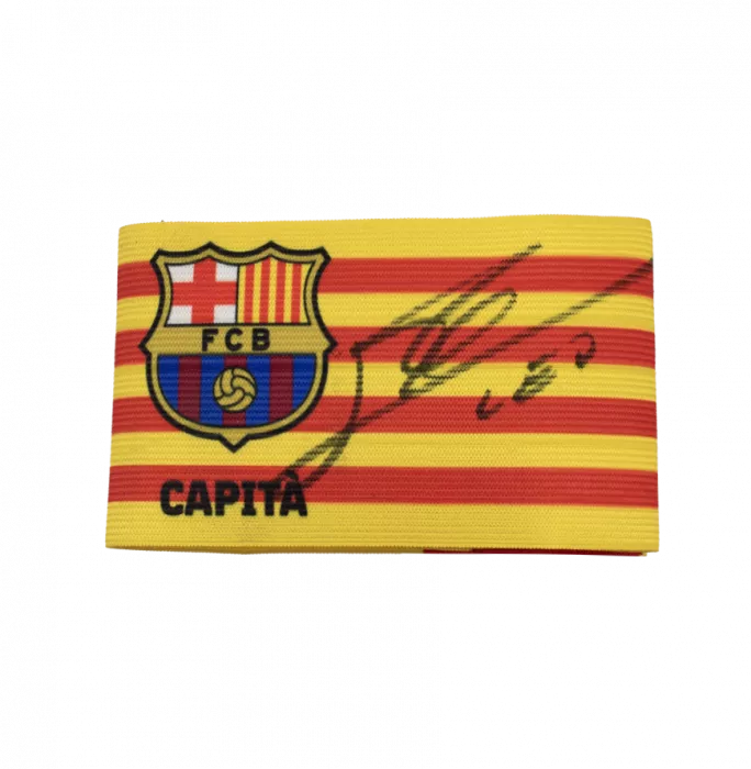 Icons Lionel Messi Official FC Barcelona Signed And Framed Branded Captain's Armband
