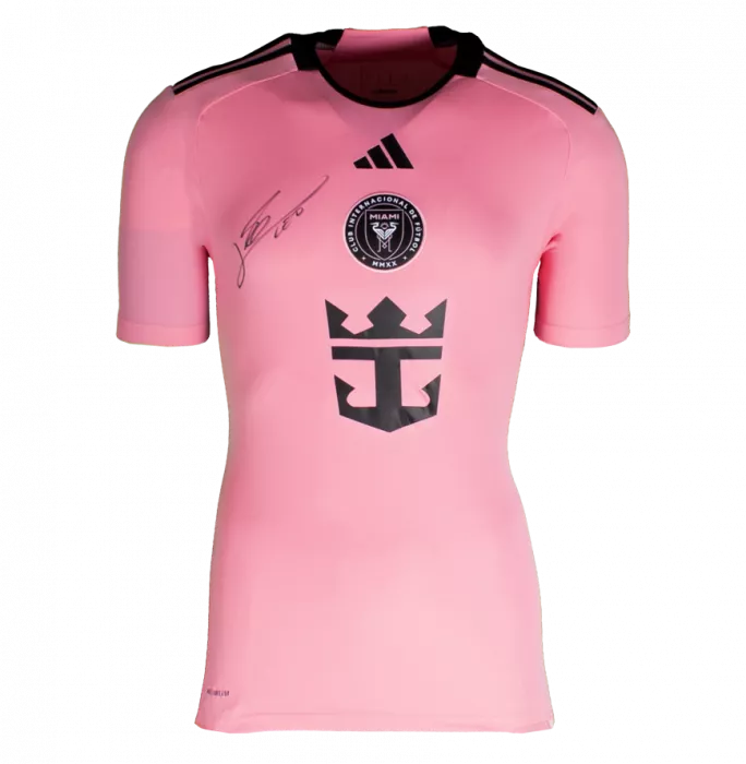 Icons Lionel Messi Official Front Signed Inter Miami CF 2024-25 Home Shirt In Hero Frame: Option 1